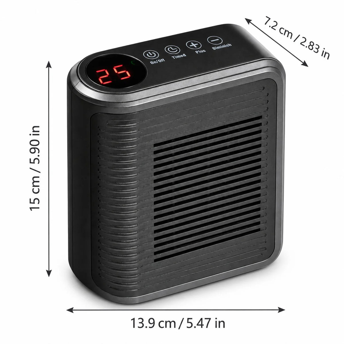 Royelle 800W Electric Wall Mounted Space Heater With Adjustable Thermostat And Timer