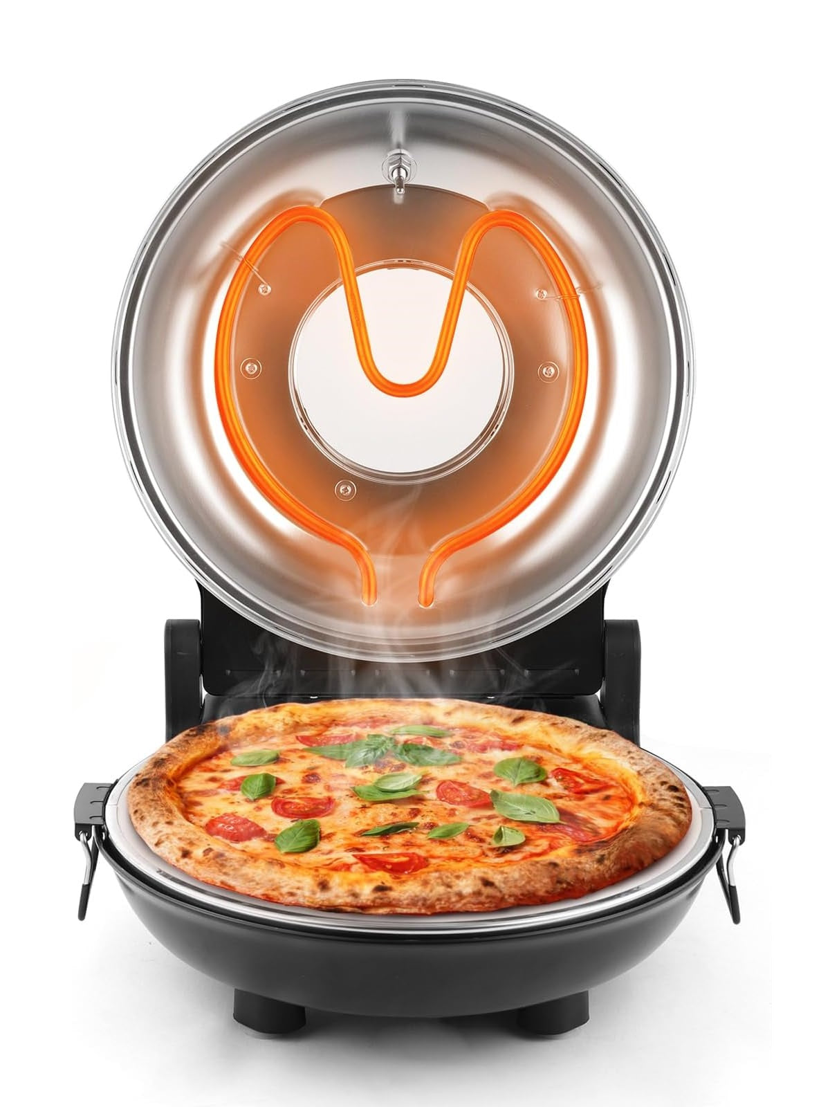 Royora Electric Pizza Maker-1200W Countertop Stone Oven With Dual Controls