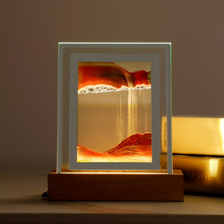 Sovere Flowing Sand Art Table Lamp with Warm LED Lighting for Living Room and Bedroom