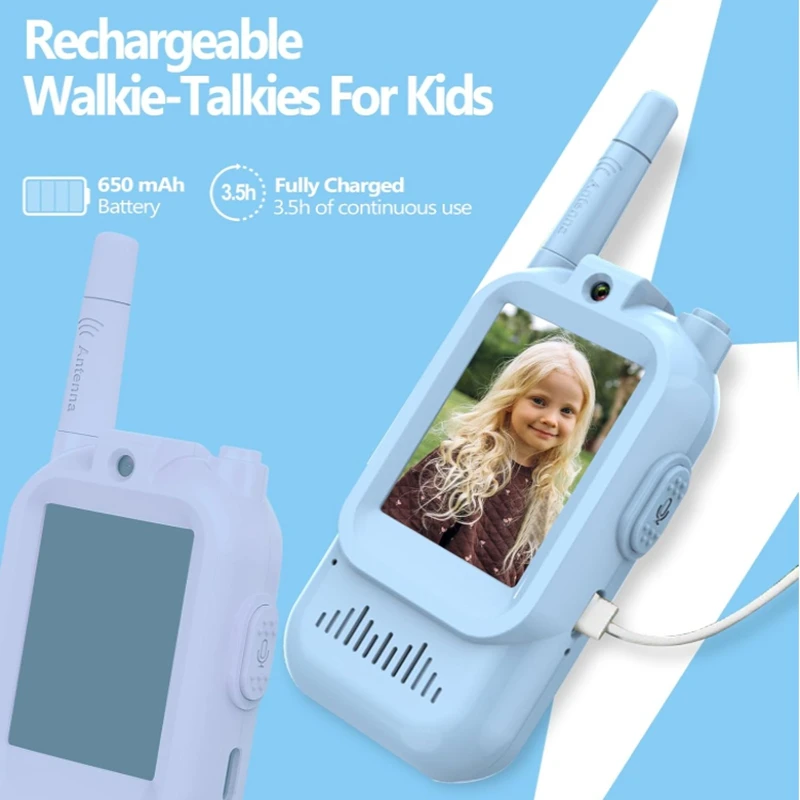 Sovere Kids Video Walkie Talkies with HD Camera, Rechargeable 2-Pack for Outdoor Fun