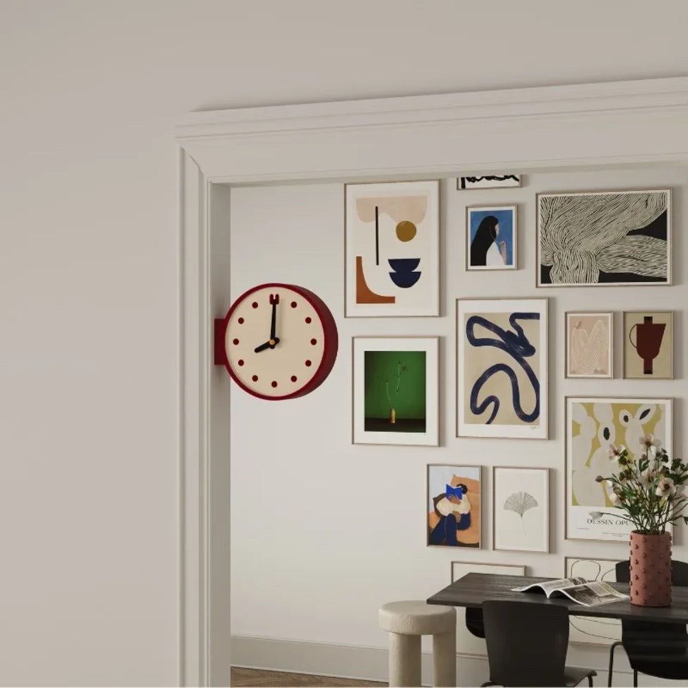 Novara Modern Double-Sided Corner Clock - Silent Minimalist Wall & Desk Timepiece