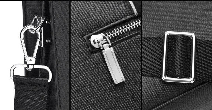 Novara Professional Business Briefcase for Men - Slim Vegan Leather Laptop Bag