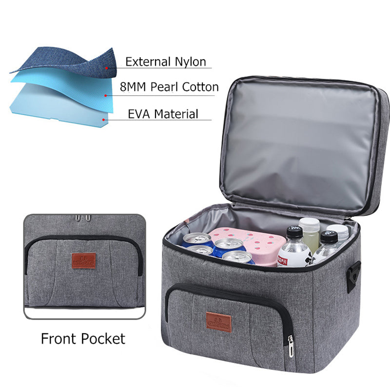 Sovere Insulated Lunch Bag - Large Capacity Double Layer Cooler Tote for Travel & Picnics