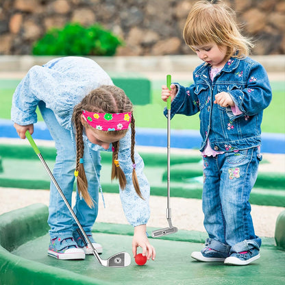 Novara Kids Golf Club Set with Adjustable Telescopic Clubs for Ages 3-8