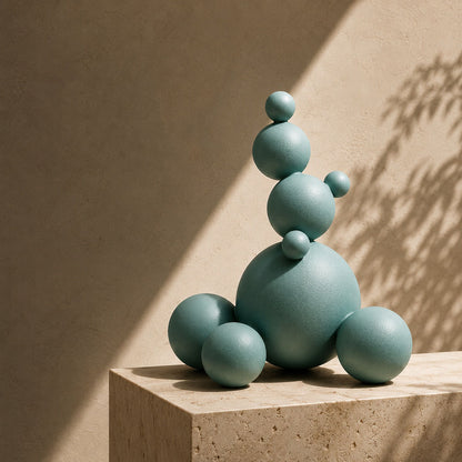 Novara Teal Spheres Abstract Sculpture for Modern Home Decor