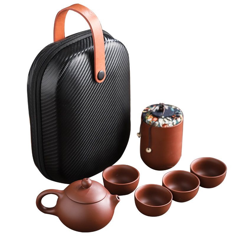 Royora Portable Clay Gongfu Tea Set with Travel Case