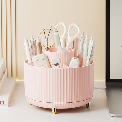 Royeva 360 Rotating Makeup Brush Holder And Cosmetic Organizer Caddy