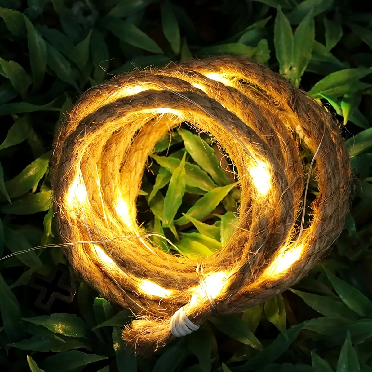 Royeva Solar Hemp Rope Fairy Lights-Outdoor Garden Decor