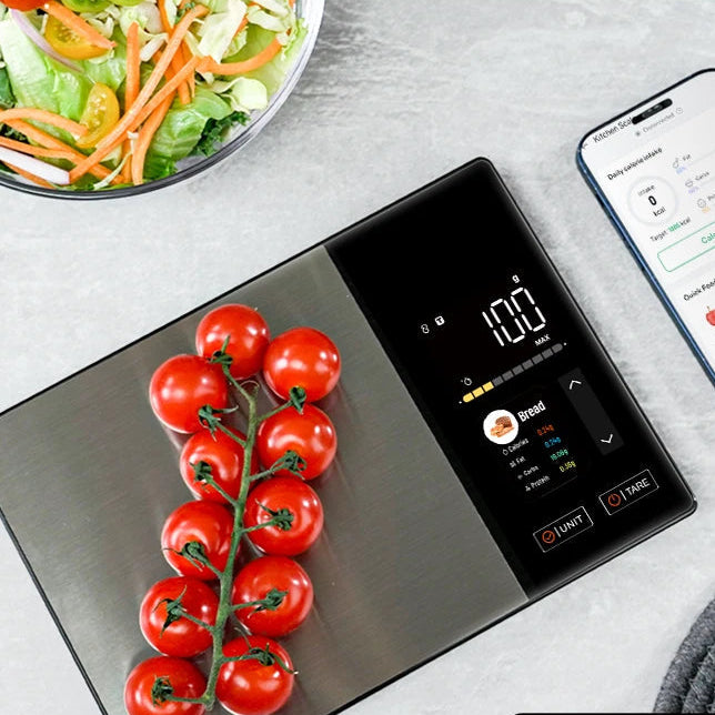 Royeva Smart Digital Kitchen Scale-Stainless Steel Food Weight Scale With Nutrition Tracking