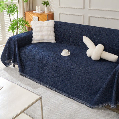 Novara Woven Sofa Throw Cover-Washable Cotton Blend Couch Protector