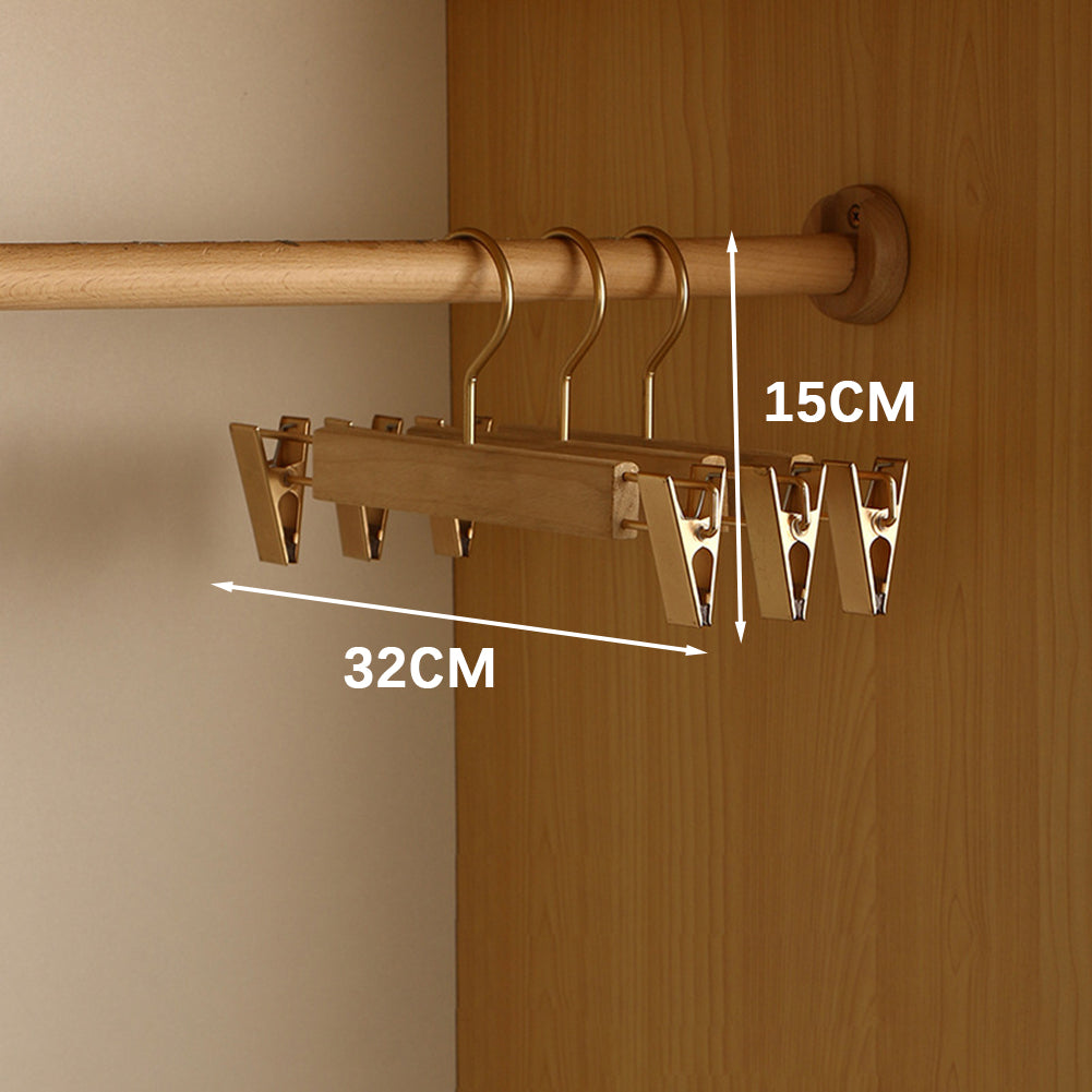 Royora Cedar Wood Hangers with Adjustable Clips for Skirts & Trousers