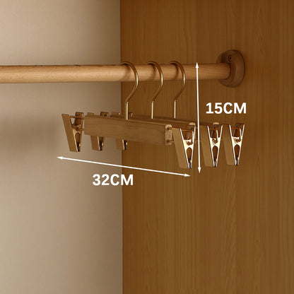 Royora Cedar Wood Hangers with Adjustable Clips for Skirts & Trousers