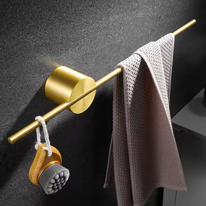 Royeva Brushed Towel Bar-Wall Mount Minimalist Bathroom Organizer Rack