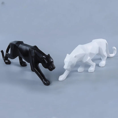 Royora Geometric Panther Statue-Modern Desk Decor Wild Cat Sculpture