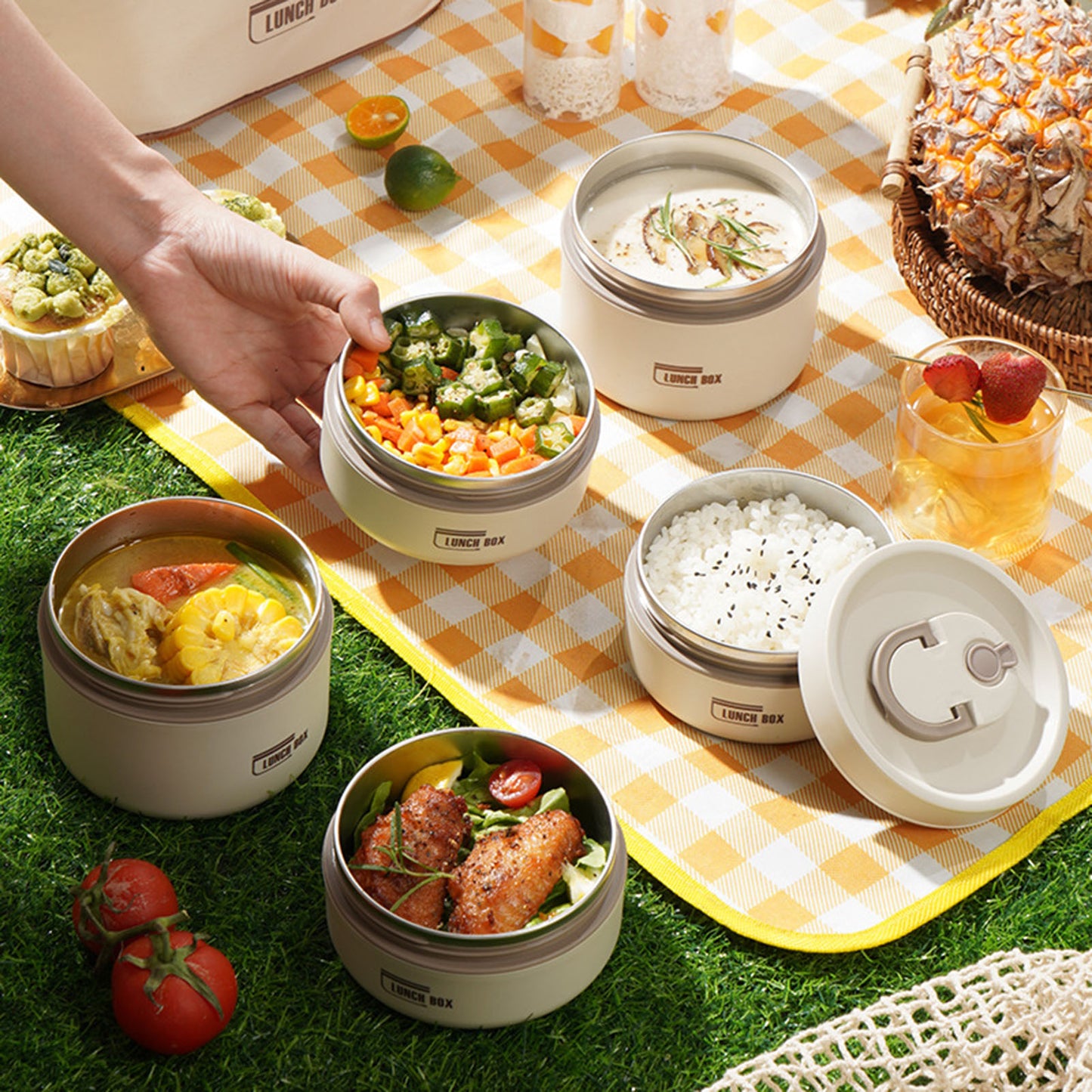 Sovere Insulated Lunch Box with Leak-Proof Design and Carry Bag for Kids