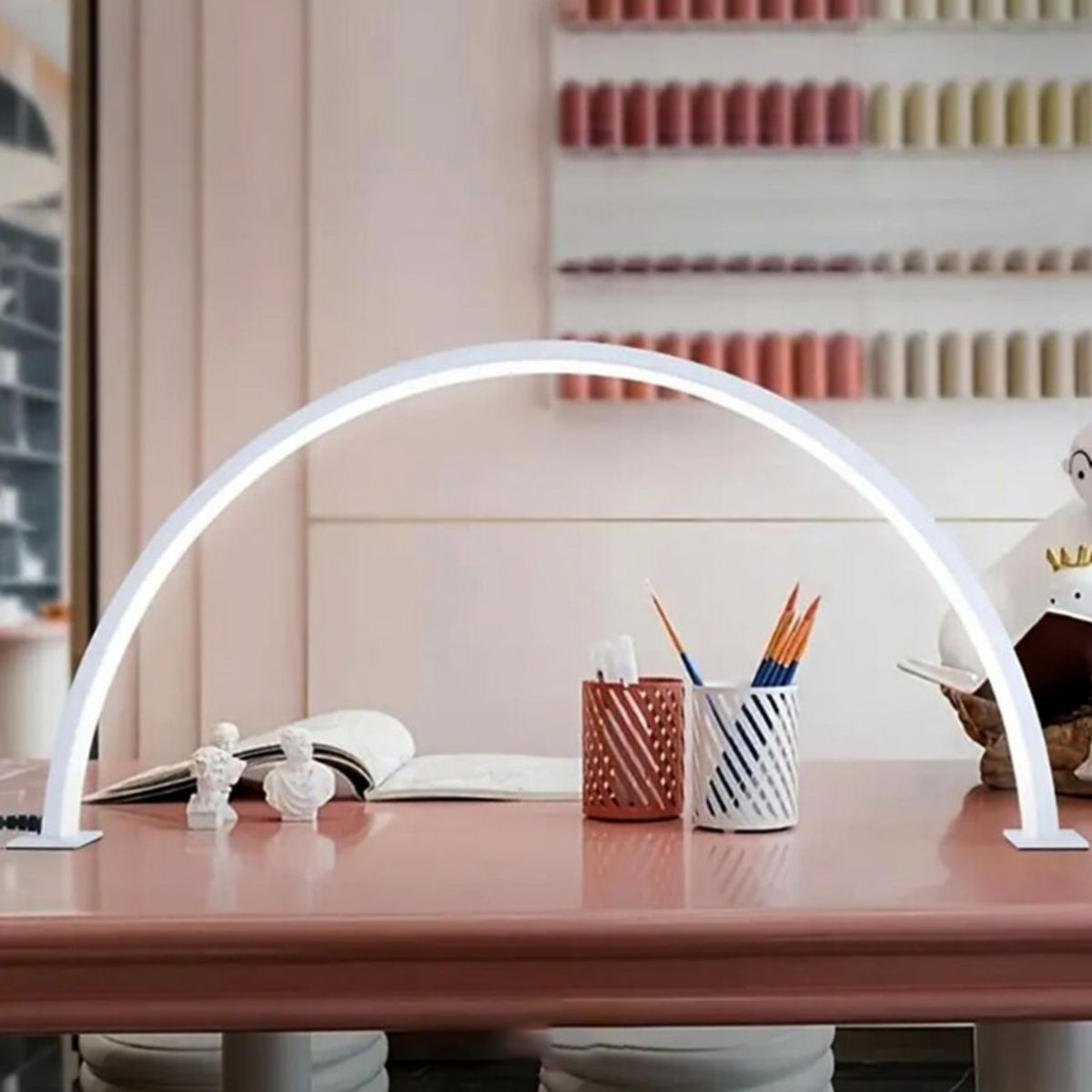 Royeva Crescent Moon LED Desk Lamp-Dimmable USB Table Light