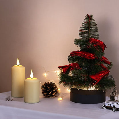 Novara LED Flameless Pillar Candles-Flickering Rechargeable Wax Candle Set