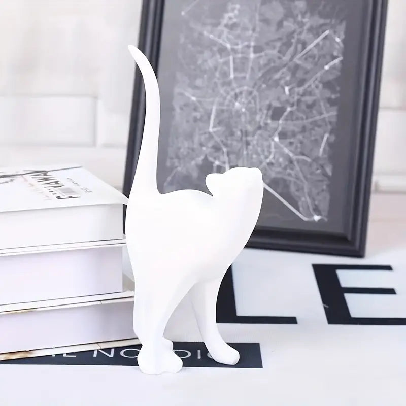 Royora Minimalist Geometric Black Cat Figurine-Modern Home Decor Sculpture