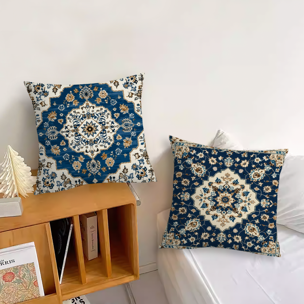 Novara Baroque Bohemian Throw Pillow Covers - 4-Piece Decorative Accent Set