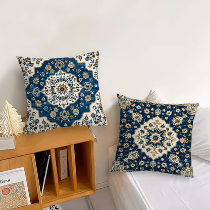 Novara Baroque Bohemian Throw Pillow Covers - 4-Piece Decorative Accent Set