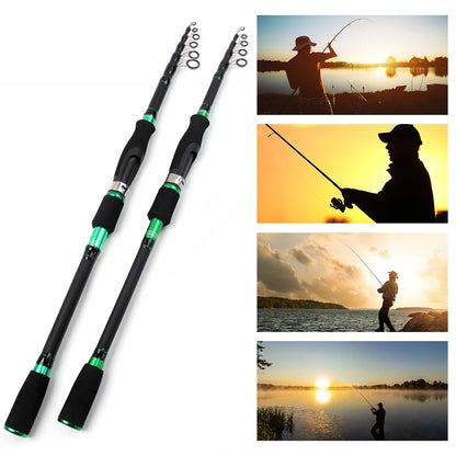 Novara Portable Carbon Fiber Baitcasting Fishing Rod And Reel Combo