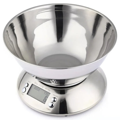 Royora Digital Kitchen Scale With Stainless Steel Bowl And Timer