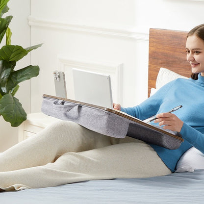 Royeva Portable Wooden Laptop Desk-Bed Tray With Mouse Pad And Wrist Rest
