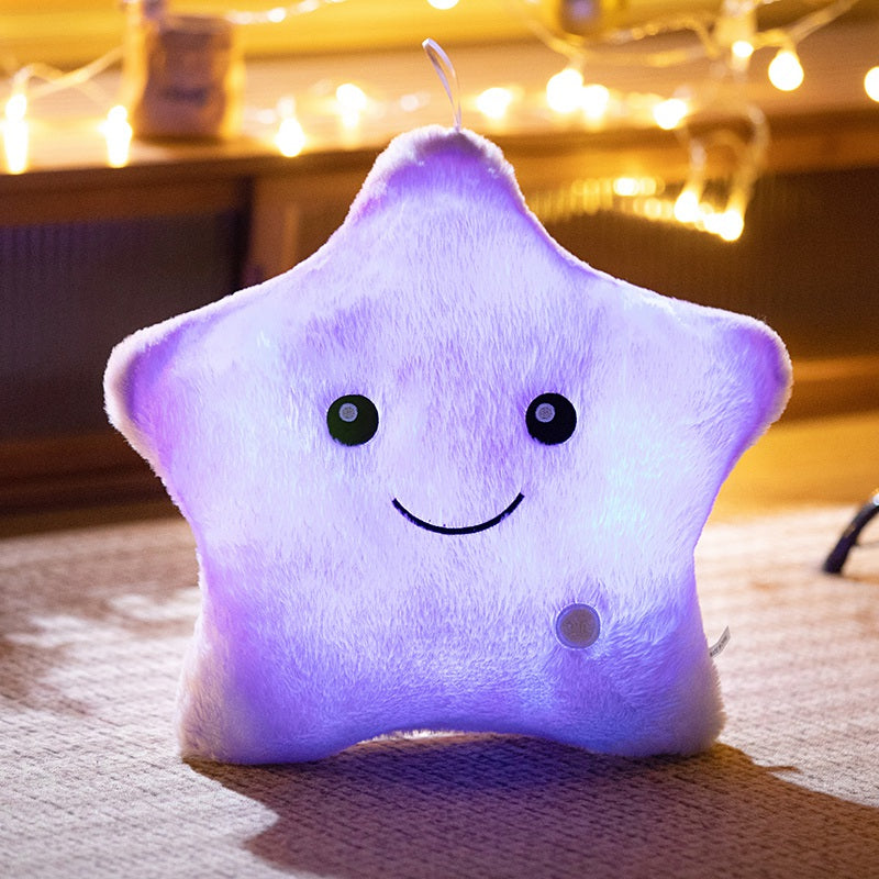 Royelle LED Star Pillow Plush Light-Up Cushion for Kids Nightlight Decor 24cm