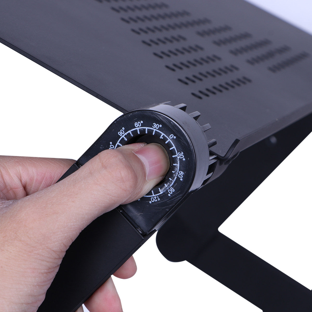 Novara Adjustable Ergonomic Laptop Stand with Mouse Pad and Cooling Fan