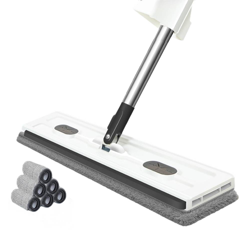 Royeva Flexible Flat Mop with Self-Wringing System & Microfiber Pads for Cleaning