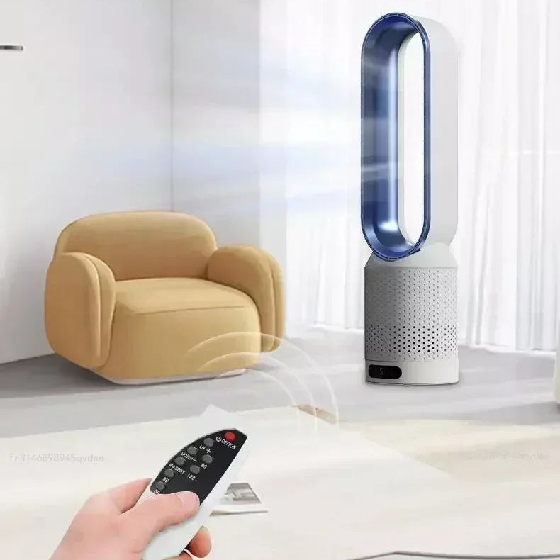 Royeva Bladeless Tower Fan And Air Purifier With UV Ionisation White