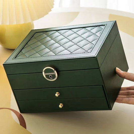 Luxoria Multilayer Leather Jewelry Box for Women - Elegant Jewelry Organizer