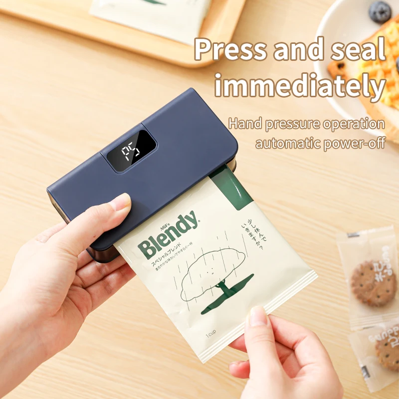 Eloria Portable Mini Heat Bag Sealer with Magnet for Food Freshness, Rechargeable Food Packaging