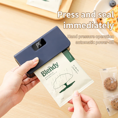 Eloria Portable Mini Heat Bag Sealer with Magnet for Food Freshness, Rechargeable Food Packaging