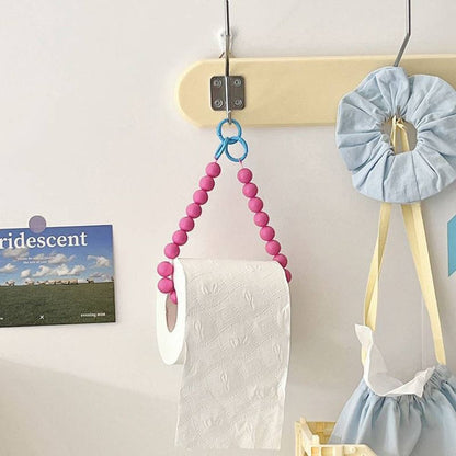Eloria Beaded Hanging Toilet Paper Holder - Decorative & Multifunctional Bathroom Storage