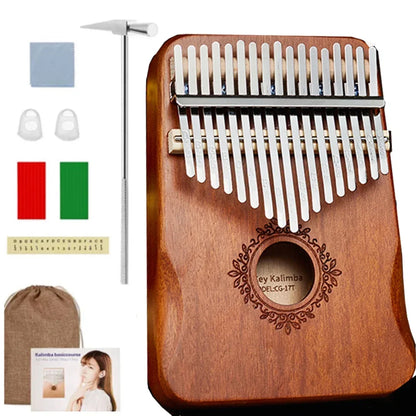 Royelle 17 Key Mahogany Wood Kalimba Thumb Piano-Beginner Finger Instrument