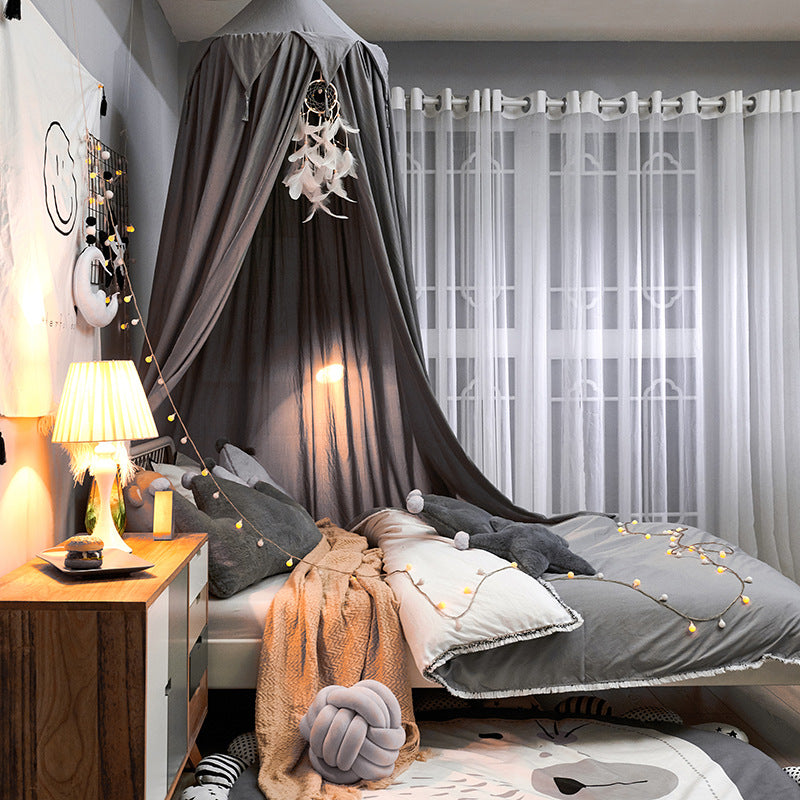 Royeva Kids Bed Canopy With Tassels And Ruffles