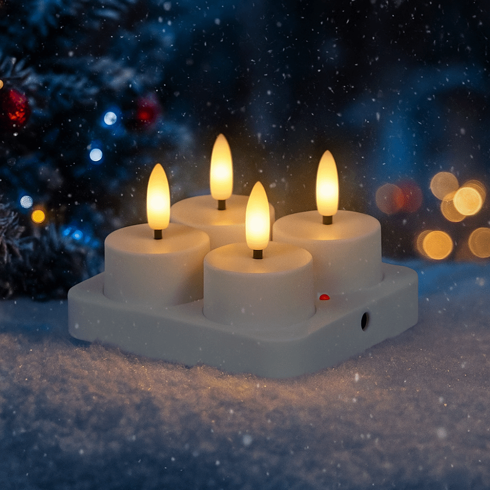 Royeva Rechargeable Flameless LED Tea Light Candles With Remote And USB Base
