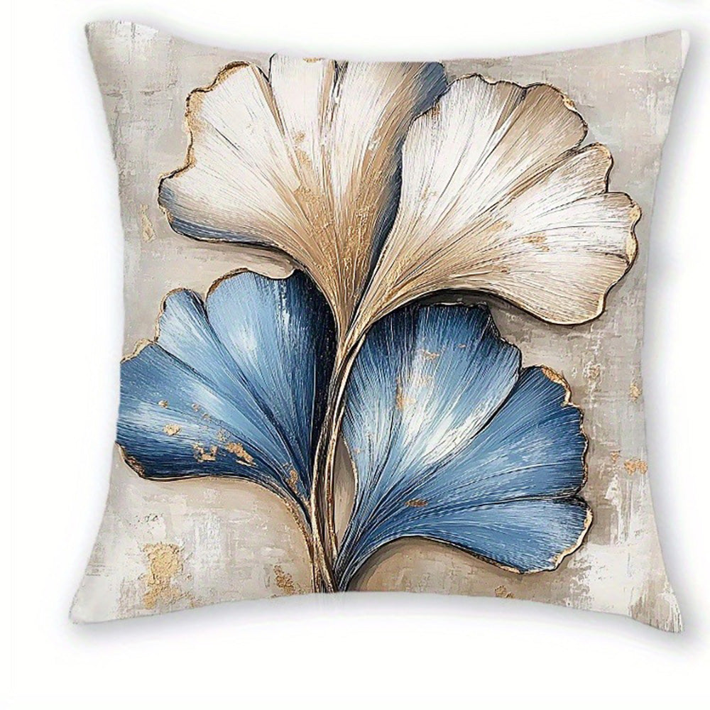 Royora Abstract Art Decorative Throw Pillow Covers 4-Pack - Blue & Gold Modern Cushion