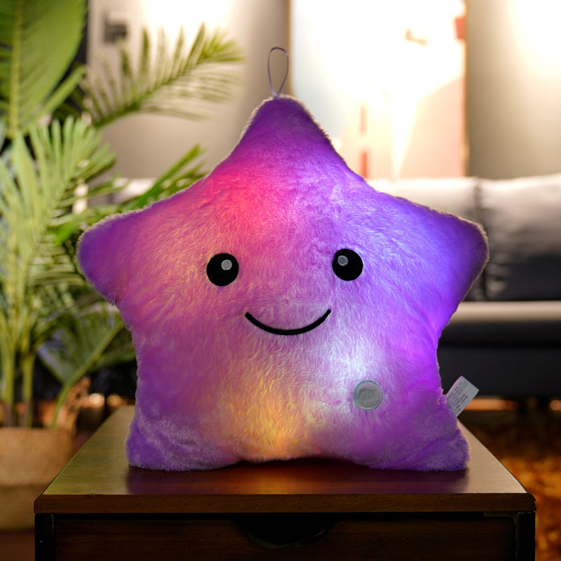 Royelle LED Star Pillow Plush Light-Up Cushion for Kids Nightlight Decor 24cm