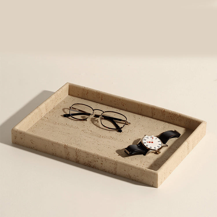 Royeva Sandstone Decorative Tray-Minimalist Bathroom Vanity Accent