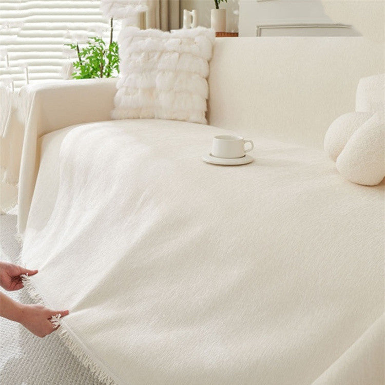 Novara Woven Sofa Throw Cover-Washable Cotton Blend Couch Protector