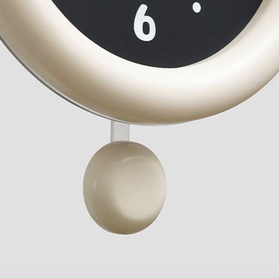 Novara Modern Silent Pendulum Wall Clock-Oval Decorative Timepiece