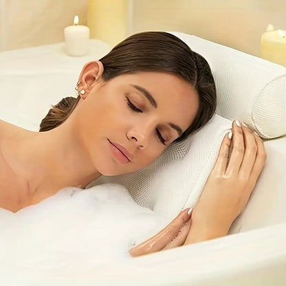 Royeva Spa Bath Pillow Ergonomic Headrest Double-Padded Non-Slip Neck & Back Support
