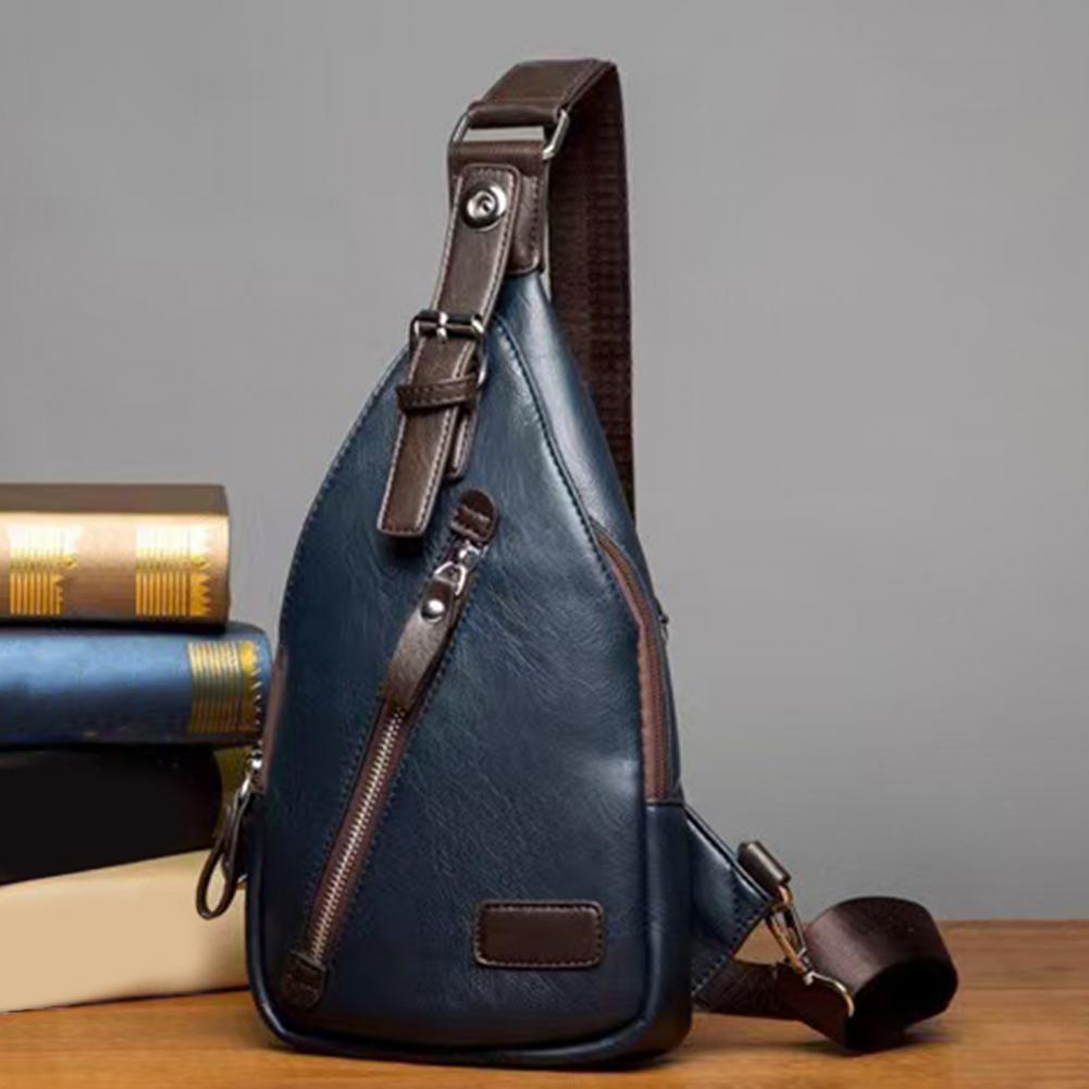 Royeva Men Anti Theft Leather Crossbody Bag-Casual Sling Backpack
