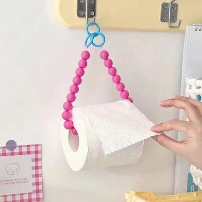 Eloria Beaded Hanging Toilet Paper Holder - Decorative & Multifunctional Bathroom Storage