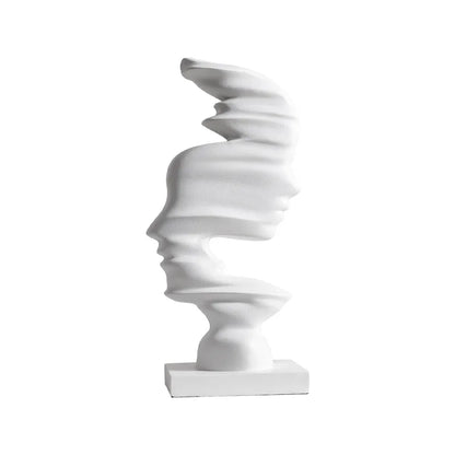 Novara Abstract Face Decor Sculpture-Modern Ceramic Art