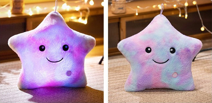 Royelle LED Star Pillow Plush Light-Up Cushion for Kids Nightlight Decor 24cm