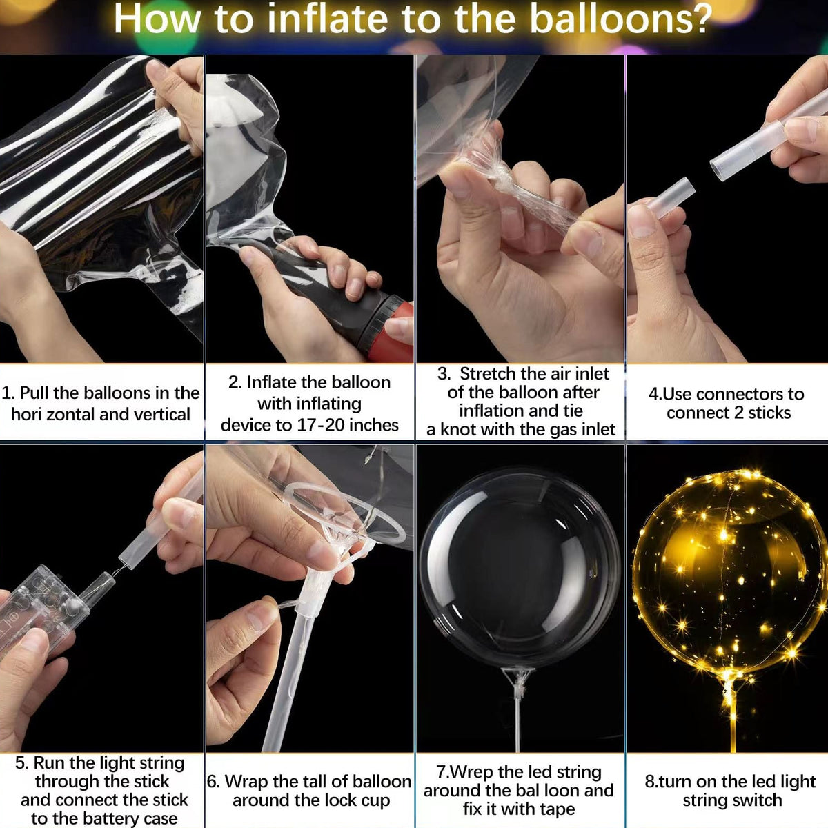 Royeva Transparent LED Light Up Balloons-Party Decor Set