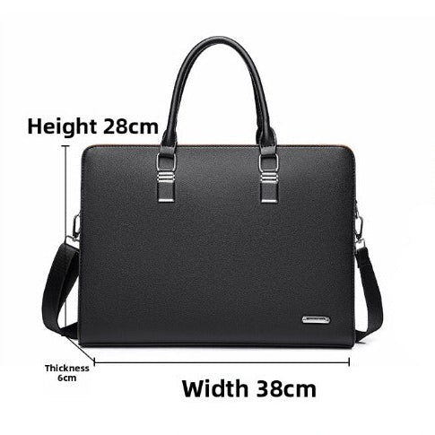Novara Professional Business Briefcase for Men - Slim Vegan Leather Laptop Bag
